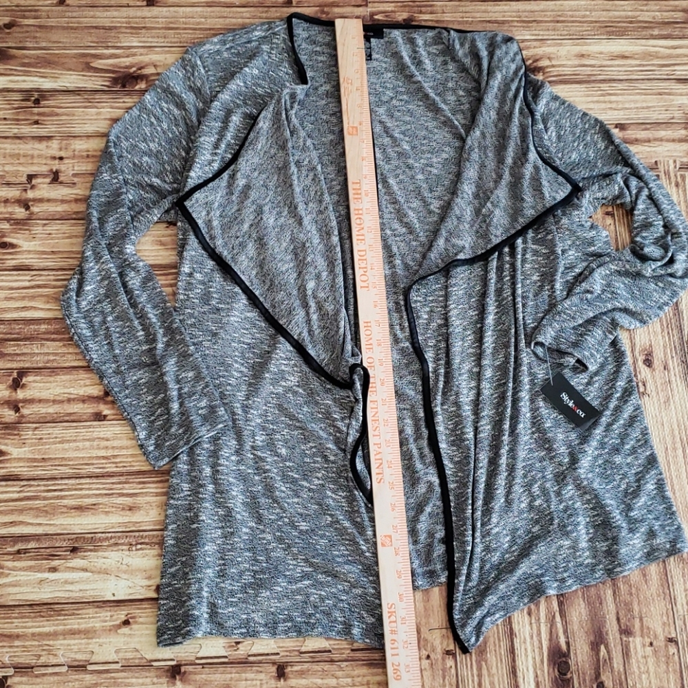 Style & Co X Large Black wrap Cardigan sweater New - Picture 4 of 10